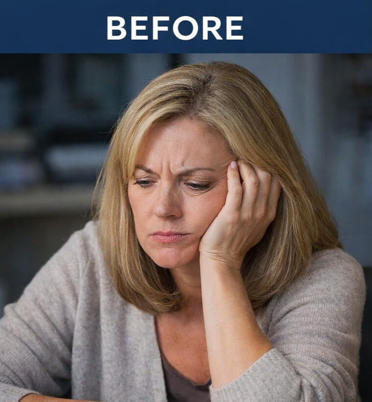 emotional-balance-women-over-40-calm-moment woman over 40 sitting peacefully by window with soft natural light supporting emotional balance