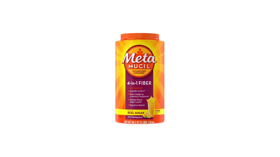 metamucil psyllium fiber Metamucil psyllium fiber supplement product packaging