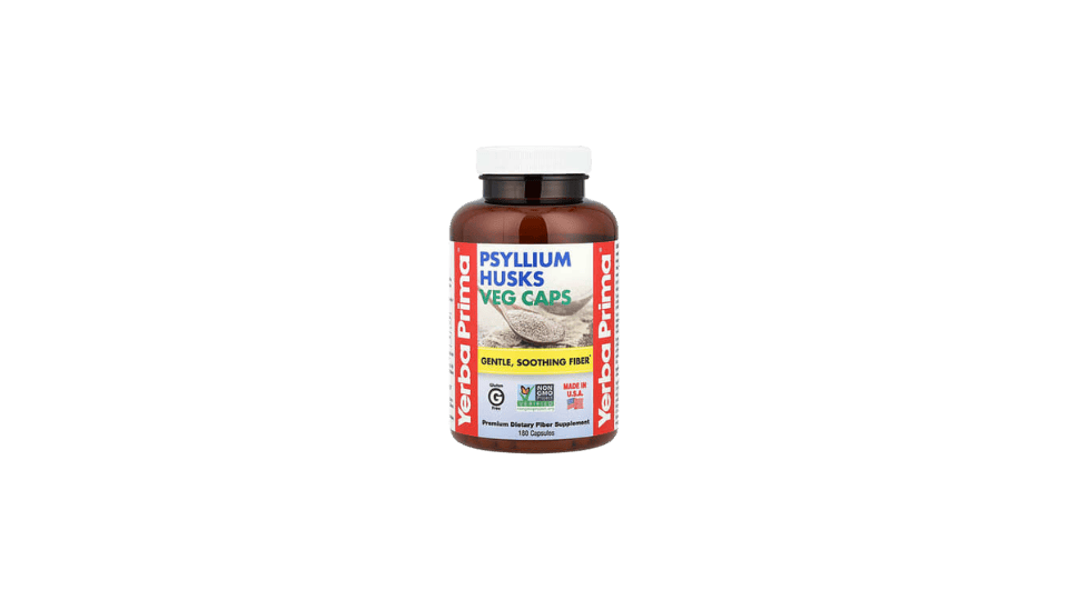 yerba-prima-psyllium. Yerba Prima psyllium husk fiber capsules packaging